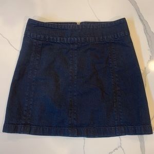 Free People Black Denim Skirt